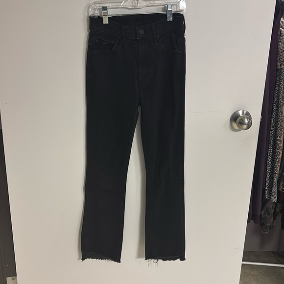 Mother Inside Crop Step Fray Straight Leg Jeans - Picture 1 of 8